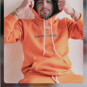 DSG Don’t Stop Grinding Orange Kangaroo Hoodie Sz L NWOT